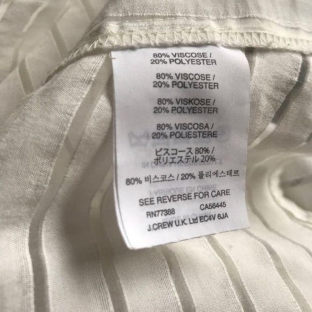 J Crew Shadow Stripe Top Contrast Sheer Mesh Panel - Picture 7 of 7